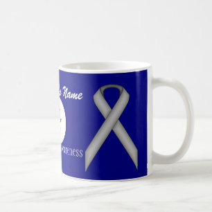 Caneca De Café Tmpl de fita padrão de cinza/Cinza por Kenneth Yo