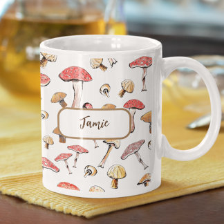 Caneca De Café Toadstools Personalizado De Boho Cogumelos Desenha