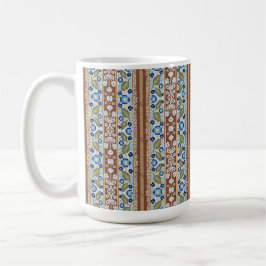 Caneca De Café Toalha de mesa floral listrada inspirada na França