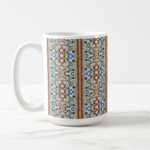 Caneca De Café Toalha de mesa floral listrada inspirada na França