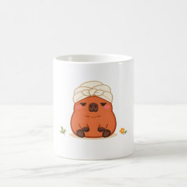 Caneca De Café Toalha de Turbante para Dia de Spa de Capivara Fof