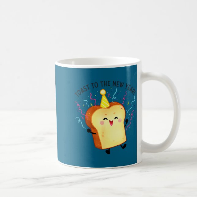 Caneca De Café Toast To The New Year Pun  (Direita)