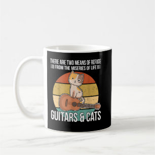 Caneca De Café Tocado Guitarrista Engraçado Dono de Gato Guitarri
