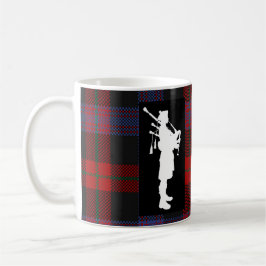 Caneca De Café Tocador de gaita-de-foles escocês no Tartan de