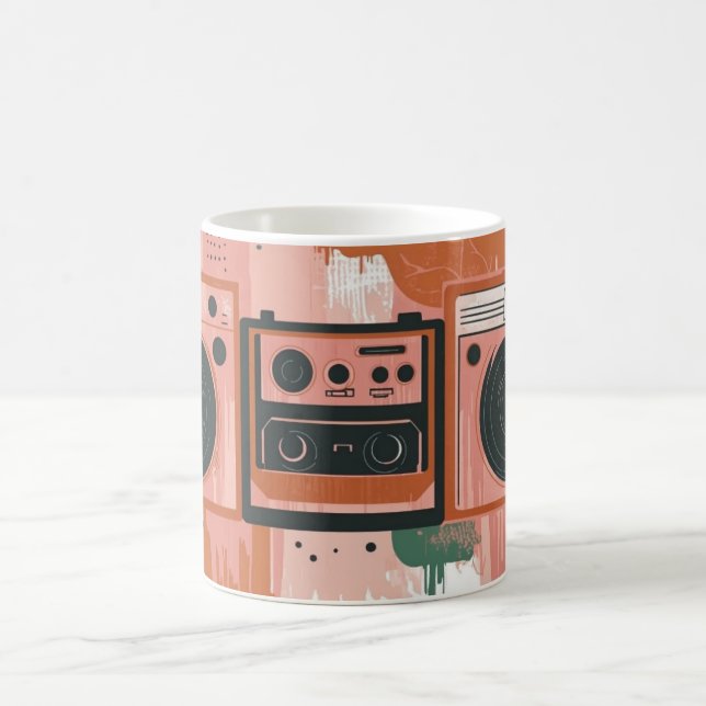Caneca De Café Tocadores de cassete de rádio portátil estilo retr (Centro)