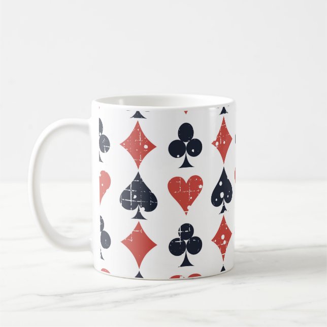 Caneca De Café Tocando Cartões: Grunge Abstrato Patterno (Esquerda)