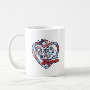 Caneca De Café Toda Mãe Americana Desenho de Camisa de Flor Patri