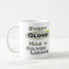 Caneca De Café Toda Nuvem Tem Uma Linhagem De Prata