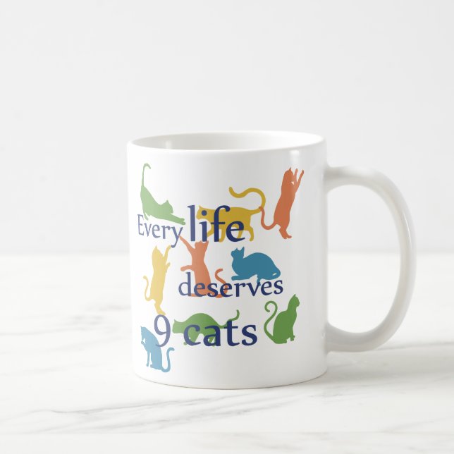 Caneca De Café Toda Vida Merece 9 Gatos Uma Cotação Misturada Eng (Direita)