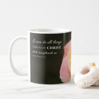 Caneca De Café Todas as coisas através do Rosa Cristo Philippians