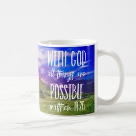 Caneca De Café Todas as coisas são possíveis Escrituras Versas de