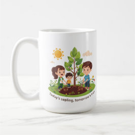 Caneca De Café Today's Sapling Tomorrow's Tree Family Earth Day