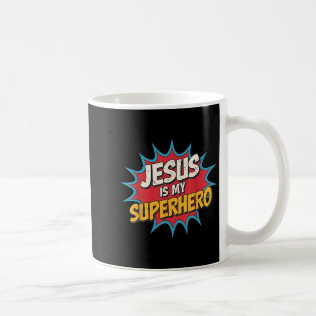 Caneca De Café Toddler Jesus É Meu Super Herói Cristão Deus Filho (Direita)