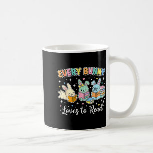 Caneca De Café Todo coelho adora ler livro de Páscoa de garotas e
