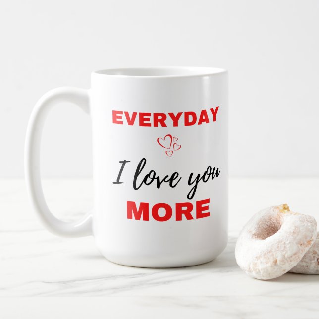 Caneca De Café Todo Dia Eu Te Amo Mais Preto (Com Donut)