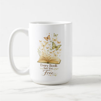 Caneca De Café Todo Livro Liberta | Borboleta Amante de Livros