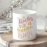 Caneca De Café "Todo Va a Estar Bien" Pastel Groovy Inspiração<br><div class="desc">Comece seu dia com uma mentalidade positiva com a "Todo Va a Estar Bien" Pastel Groovy Inspiration Coffee Mug. Esta charmosa caneca apresenta uma paleta de cor pastel suave e uma design de penteada, inspirada retroativamente, com a frase sofisticante espanhola "Todo Va a Estar Bien" ("Tudo vai ficar bem"). A...</div>