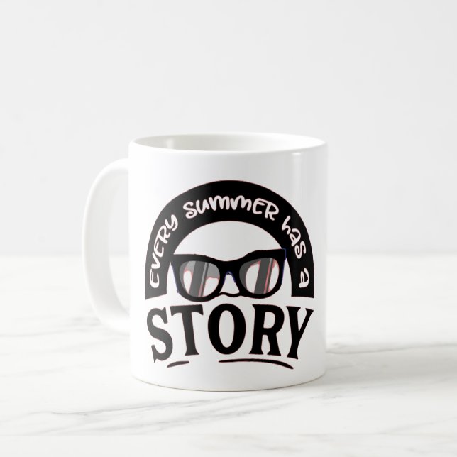 CANECA DE CAFÉ TODO VERÃO TEM UMA FESTA DE PRAIA DE HISTÓRIA (Frente Esquerda)