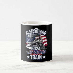 Caneca De Café Todos a Bordo do Trem do Trump Trump 2024 Patrióti
