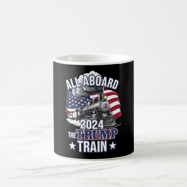 Caneca De Café Todos A Bordo do Trump Train Trump 2024 Patriotic  (Centro)