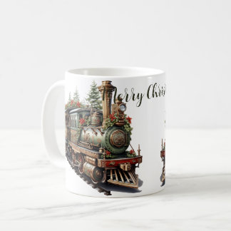 Caneca De Café 🚂 Todos a bordo dos Natais vintages Express! 🎄 �