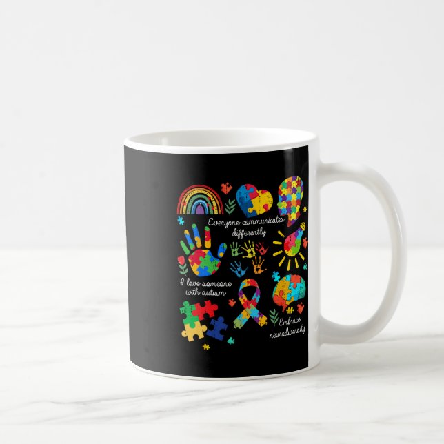 Caneca De Café Todos Comunicam Diferentemente Neurodive Autismo (Direita)
