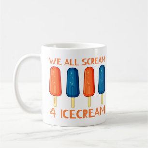 Caneca De Café TODOS GRITAMOS POR SORVETE verão engraçado