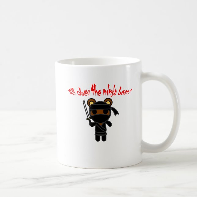 Caneca De Café Todos obedecem o urso de Ninja (Direita)