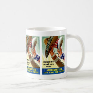 Caneca De Café Todos os Americanos - Luta de Vamos pela Vitória
