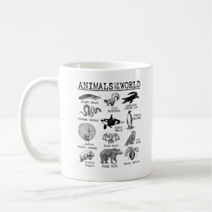 Caneca De Café Todos os Animais do Mundo Vintage Engraçados