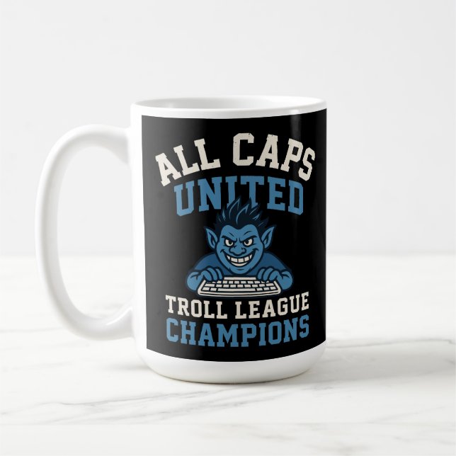 Caneca De Café Todos os Bonés da Liga dos Troll Unidos (Esquerda)