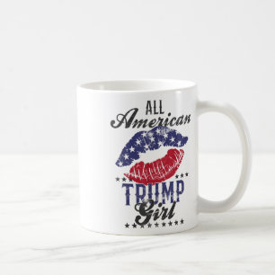 Caneca De Café Todos Os Lábios De Bandeiras Da American Trump Gir