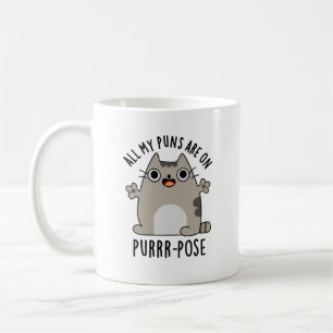 Caneca De Café Todos Os Meus Puns Estão Em Purr-pose Engraçada Co
