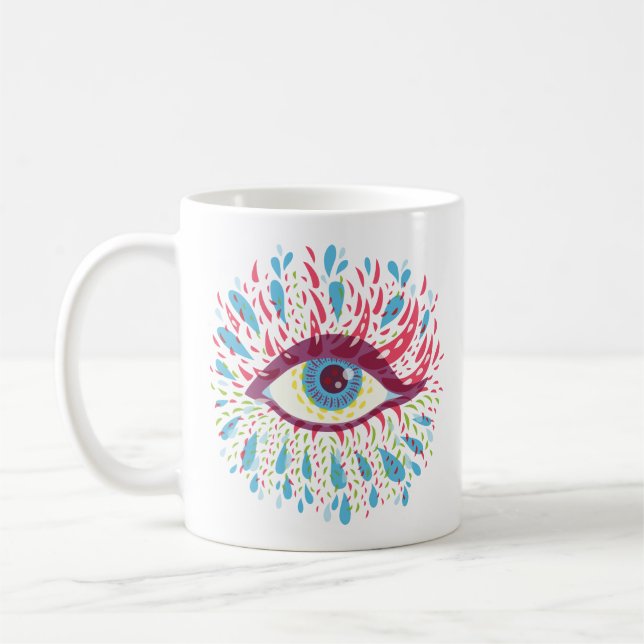 Caneca De Café Todos os olhos - Mau - Trippy Psychedelic (Esquerda)