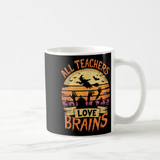 Caneca De Café Todos os Professores Amam Cérebros Funny Halloween