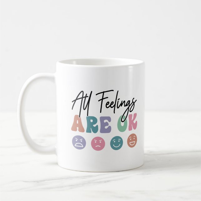 Caneca De Café Todos Os Sentimentos Estão Bem (Esquerda)