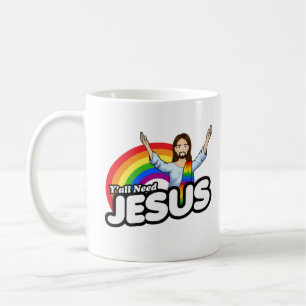 Caneca De Café Todos precisam de Jesus - Rainbow Jesus