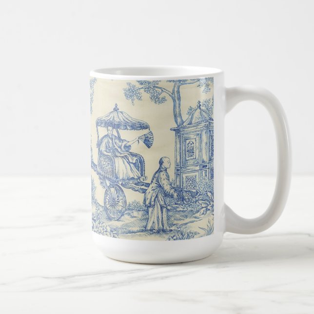 Caneca De Café Toile azul chinês (Direita)