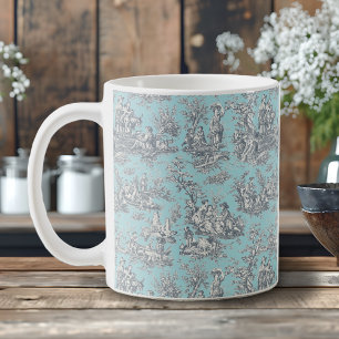 Caneca De Café Tóile de jouy, bebê azul-Elegante