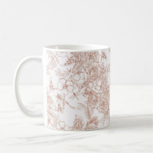 Caneca De Café Toile-De-Jouy Padrão Francês Vintage Casamento