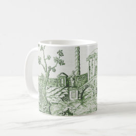Caneca De Café Toile Verde Escuro