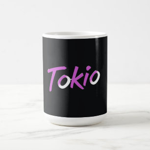Caneca De Café Tokio roxo e branco