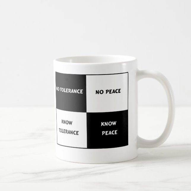 Caneca De Café tolerância = paz (Direita)