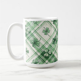 CANECA DE CAFÉ TOM DE VERDE TREVO CELTICO IRLANDÊS 