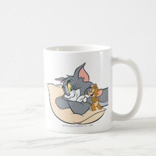 Caneca De Café Tom e Jerry no Travesseiro