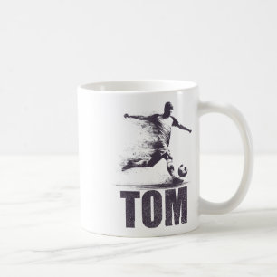 Caneca De Café Tom Futebol Meninos Personalizado Primeiro Nome To
