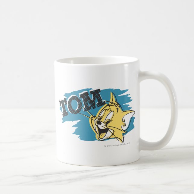Caneca De Café Tom Logotipo Azul e Amarelo (Direita)
