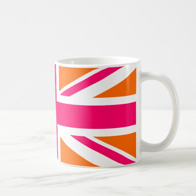 Caneca De Café Tomada de União Laranja e Rosa (Direita)