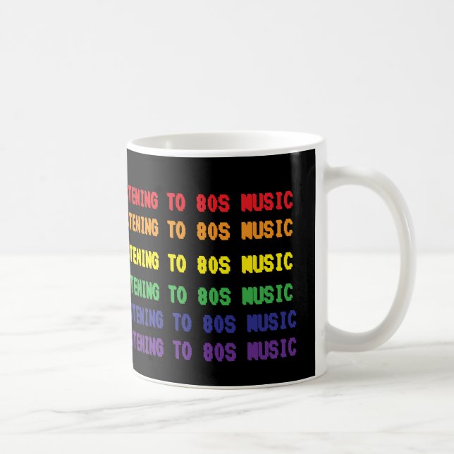Caneca De Café Tomando Café e Ouvindo Música dos Anos 80  (Direita)