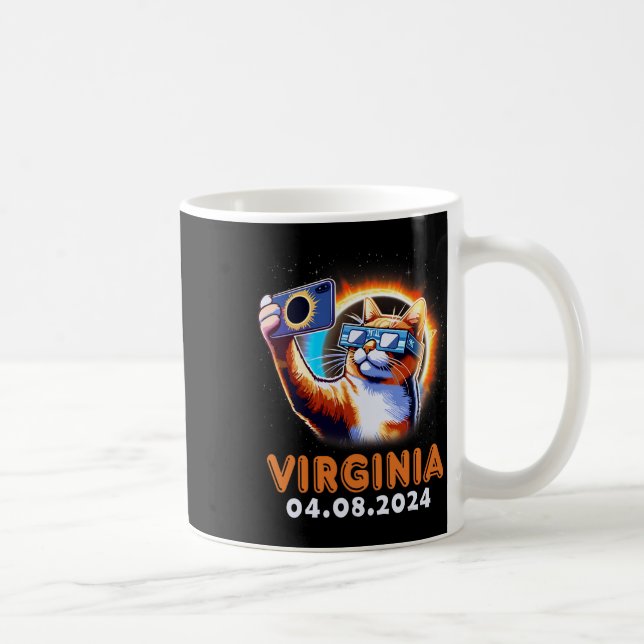Caneca De Café Tomar Uma Selfie Com O Total De Eclipse Solar 2024 (Direita)